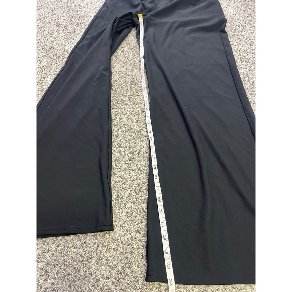 Halara Black Wide Leg High Waisted Lounge Pants Women Large Tall Pockets NWOT - Picture 4 of 9